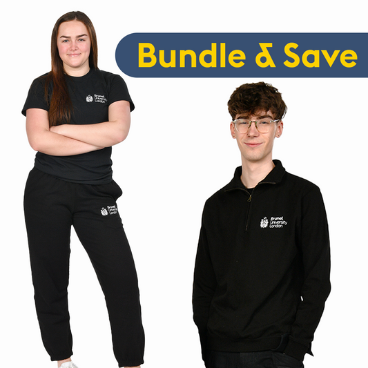 Brunel University London Quarter Co-ord Bundle (Black) - Quarter Zip Fleece, Joggers, & T-Shirt