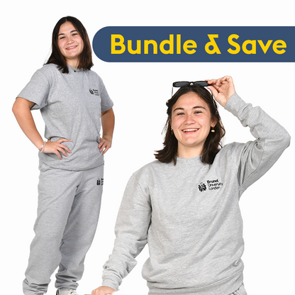Brunel University London Co-ord Bundle (Heather Grey) - T-Shirt, Joggers & Sweatshirt