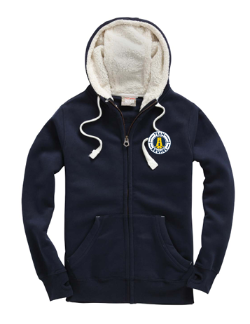 Sherpa Hoodie Fleece Lined Team Brunel (Navy/White)